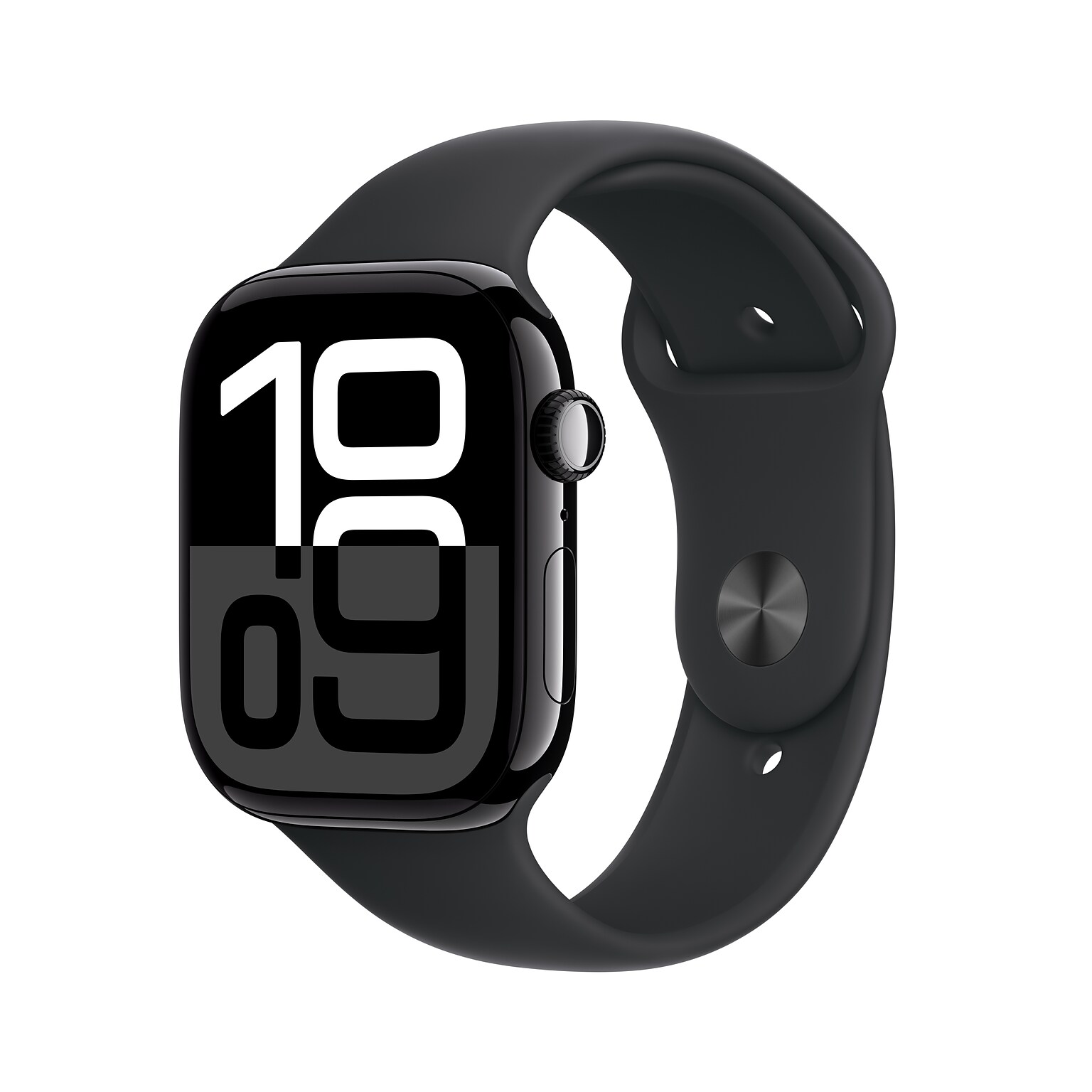 Apple Watch Series 10 GPS Smartwatch, 46mm, Jet Black Aluminum Case with Black Sport Band, Medium/Large (MWWQ3LW/A)