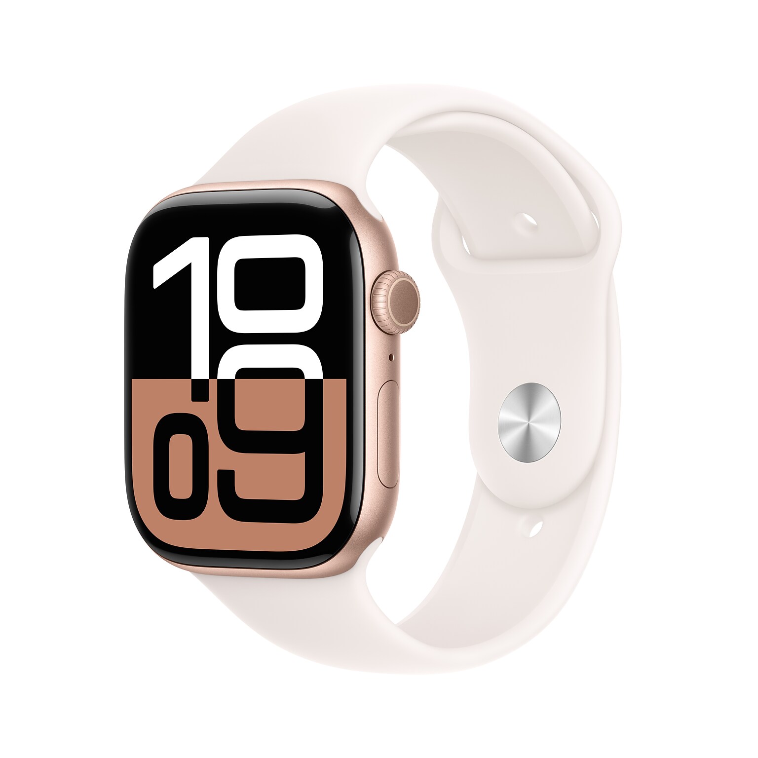 Apple Watch Series 10 GPS Smartwatch, 46mm, Rose Gold Aluminum Case with Light Blush Sport Band, Medium/Large (MWWU3LW/A)