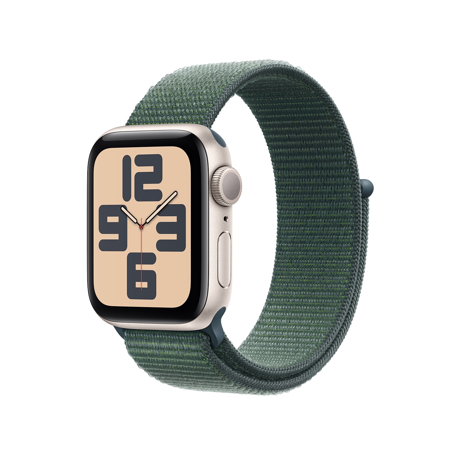 Apple Watch SE GPS Smartwatch, 40mm, Starlight Aluminum Case with Lake Green Sport Loop (MXEH3LL/A)