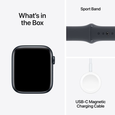 Apple Watch SE GPS Smartwatch, 44mm, Midnight Aluminum Case with Midnight Sport Band, Medium/Large (MXEK3LL/A)