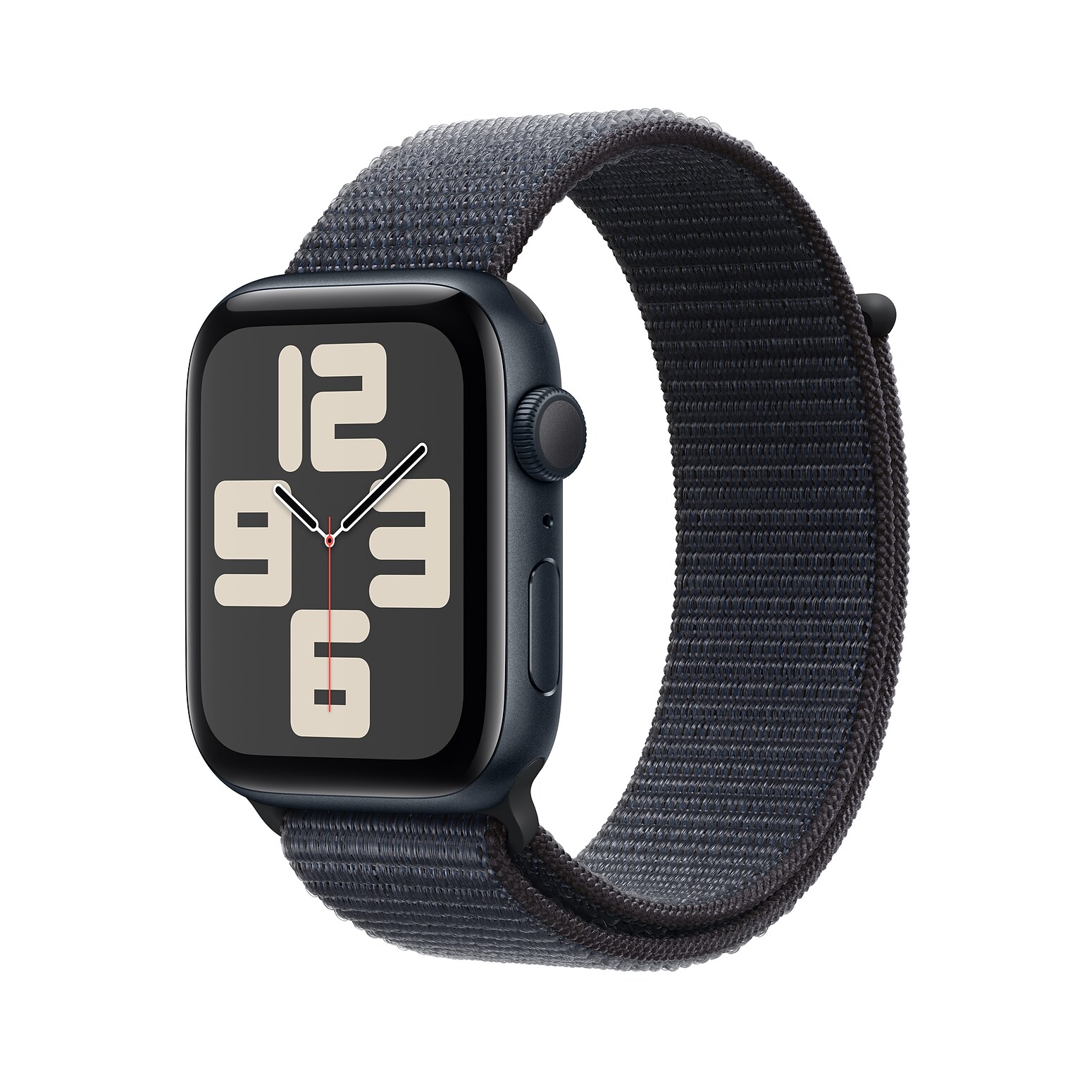 Apple Watch SE GPS Smartwatch, 44mm, Midnight Aluminum Case with Ink Sport Loop (MXEP3LL/A)