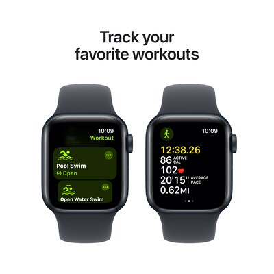 Apple Watch SE GPS + Cellular Smartwatch, 40mm, Midnight Aluminum Case with Midnight Sport Band, Small/Medium (MXFR3LL/A)