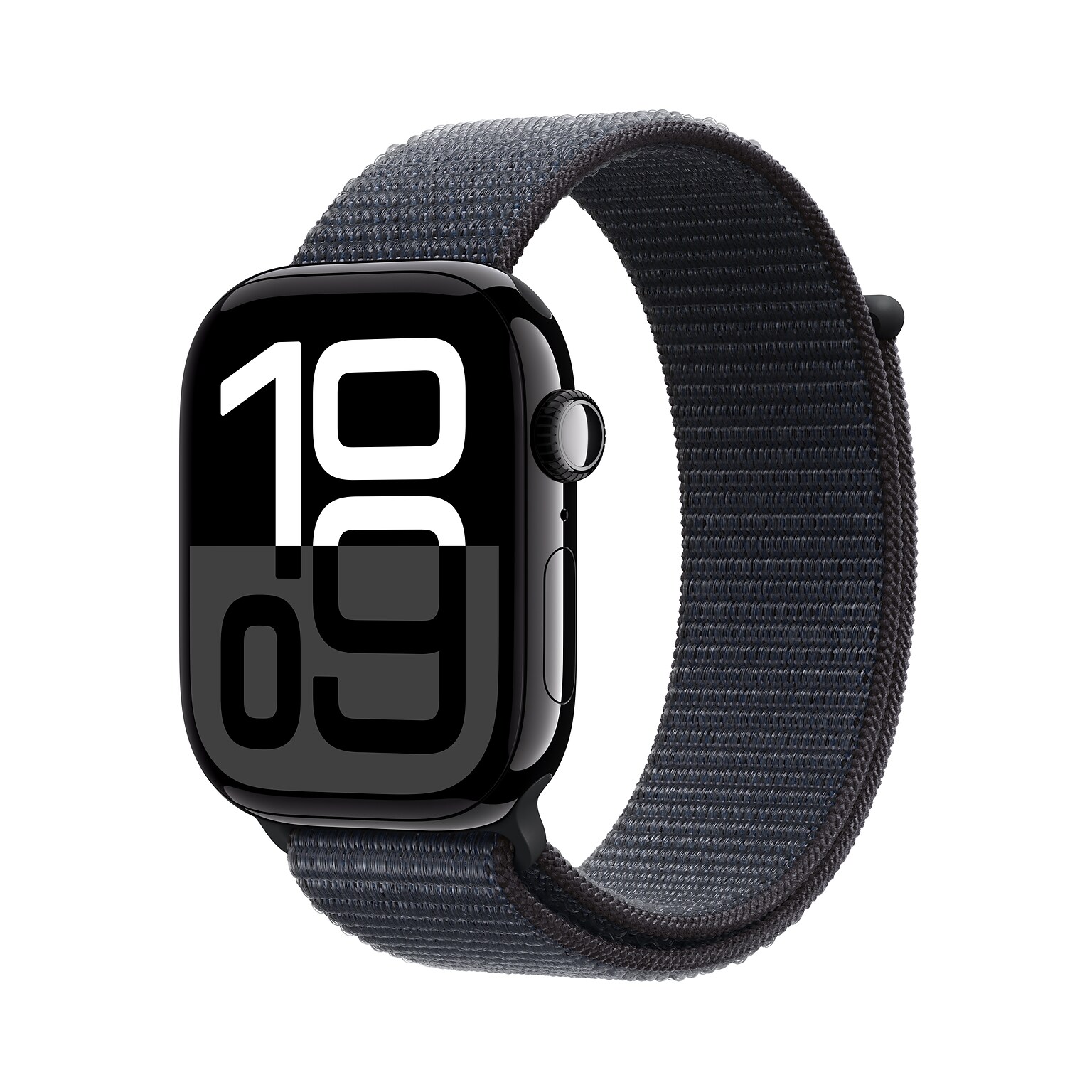 Apple Watch Series 10 GPS Smartwatch, 46mm, Jet Black Aluminum Case with Ink Sport Loop (MWWR3LW/A)