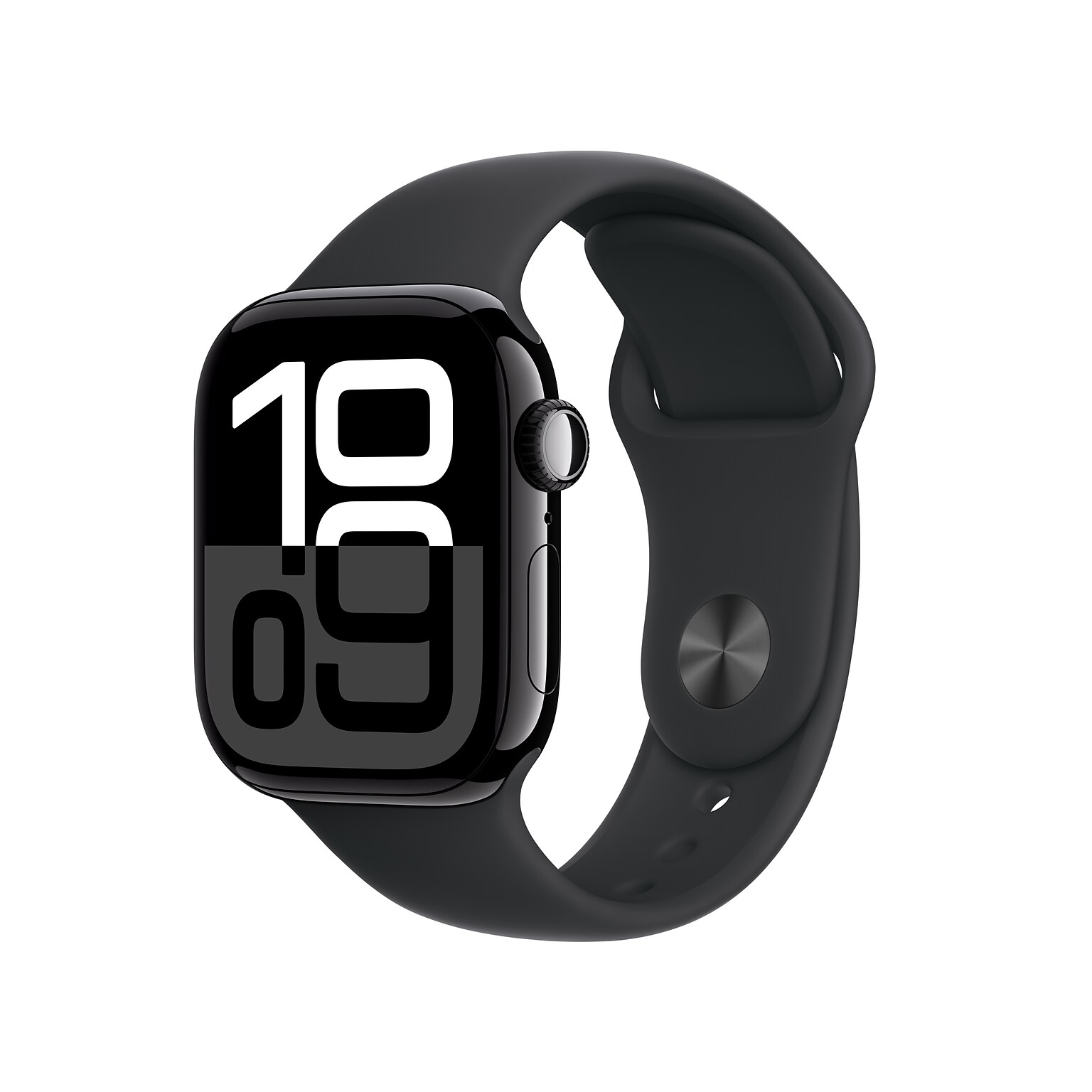Apple Watch Series 10 GPS Smartwatch, 42mm, Jet Black Aluminum Case with Black Sport Band, Medium/Large (MWWF3LW/A)