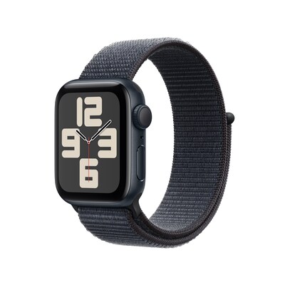 Apple Watch SE GPS Smartwatch, 40mm, Midnight Aluminum Case with Ink Sport Loop (MXEA3LL/A)