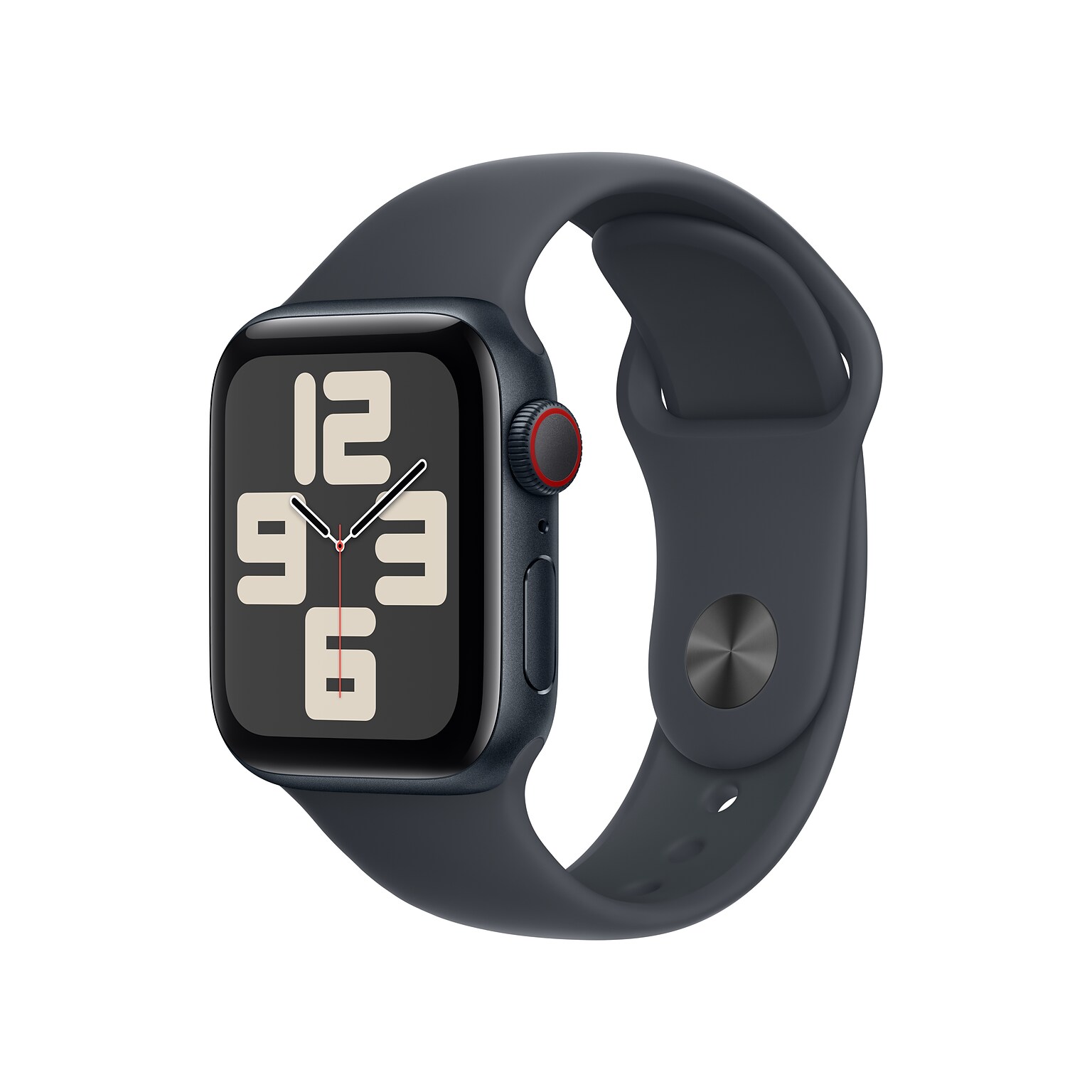 Apple Watch SE GPS + Cellular Smartwatch, 40mm, Midnight Aluminum Case with Midnight Sport Band, Small/Medium (MXFR3LL/A)