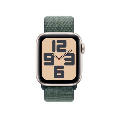 Apple Watch SE GPS Smartwatch, 40mm, Starlight Aluminum Case with Lake Green Sport Loop (MXEH3LL/A)