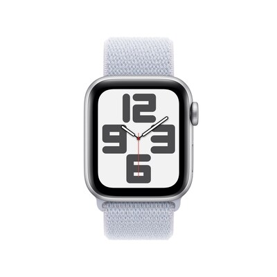Apple Watch SE GPS Smartwatch, 40mm, Silver Aluminum Case with Blue Cloud Sport Loop, One Size (MXEE3LL/A)