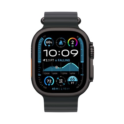 Apple Watch Ultra 2 GPS + Cellular Smartwatch, 49mm, Black Titanium Case with Black Ocean Band (MX4P3LW/A)
