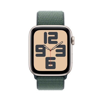 Apple Watch SE GPS Smartwatch, 44mm, Starlight Aluminum Case with Lake Green Sport Loop (MXEW3LL/A)