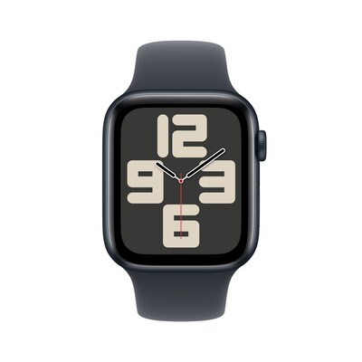 Apple Watch SE GPS Smartwatch, 44mm, Midnight Aluminum Case with Midnight Sport Band, Medium/Large (MXEK3LL/A)