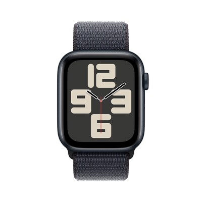 Apple Watch SE GPS Smartwatch, 44mm, Midnight Aluminum Case with Ink Sport Loop (MXEP3LL/A)