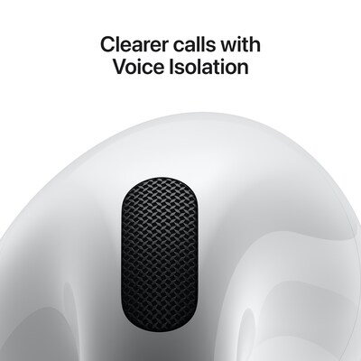 Apple AirPods 4 Wireless Ambient Sound Earbuds, 4th Generation, Bluetooth, White (MXP63LL/A)