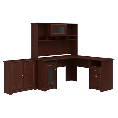 Bush Furniture Cabot L Shaped Desk With Hutch And Small Storage