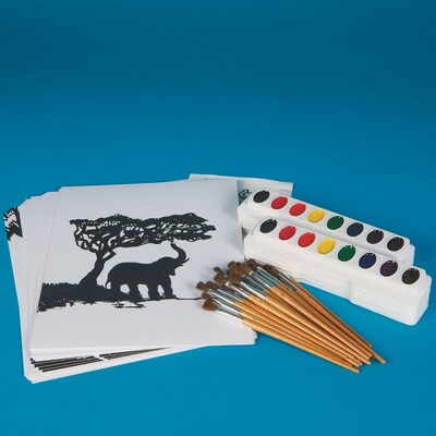 S&S Easy Way Watercolor Craft Kit: Nature Silhouettes, 24/Pack (GP3331)