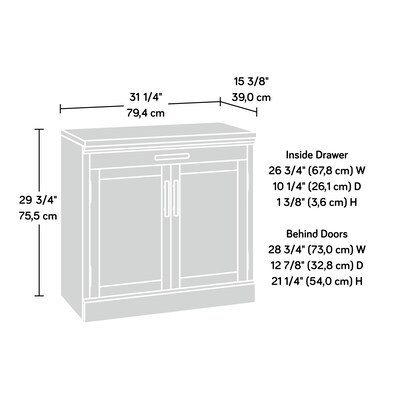Sauder Aspen Post 30"H Storage Cabinet, Prime Oak (427015)