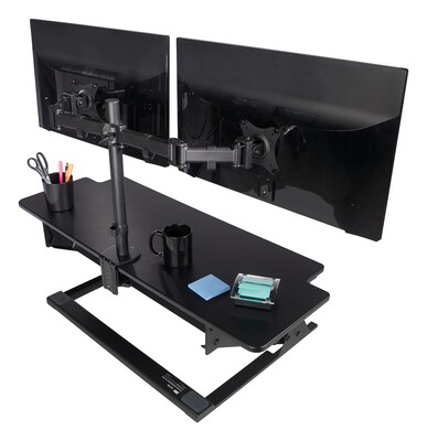 3M Dual Monitor Mount, Swivel, Tilt, Rotate, Two Monitors Up to 28.5 & 20 Lbs. Each, Clamp or Gromm