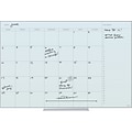 U Brands Floating Glass Dry Erase Calendar Board, Frameless, 35 x 23, White Frosted Surface (2775U00-01)