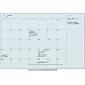 U Brands Floating Glass Dry Erase Calendar Board, Frameless, 47" x 35", White Frosted Surface (2776U00-01)