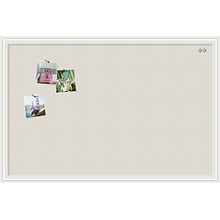 U Brands Cork Linen Bulletin Board, White Decor Frame, 40 x 30 (2917U00-01)