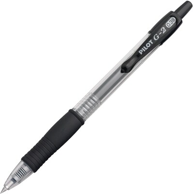 Pilot G2 Retractable Gel Pens, Ultra Fine Point, Black Ink, 5/Pack (31306)