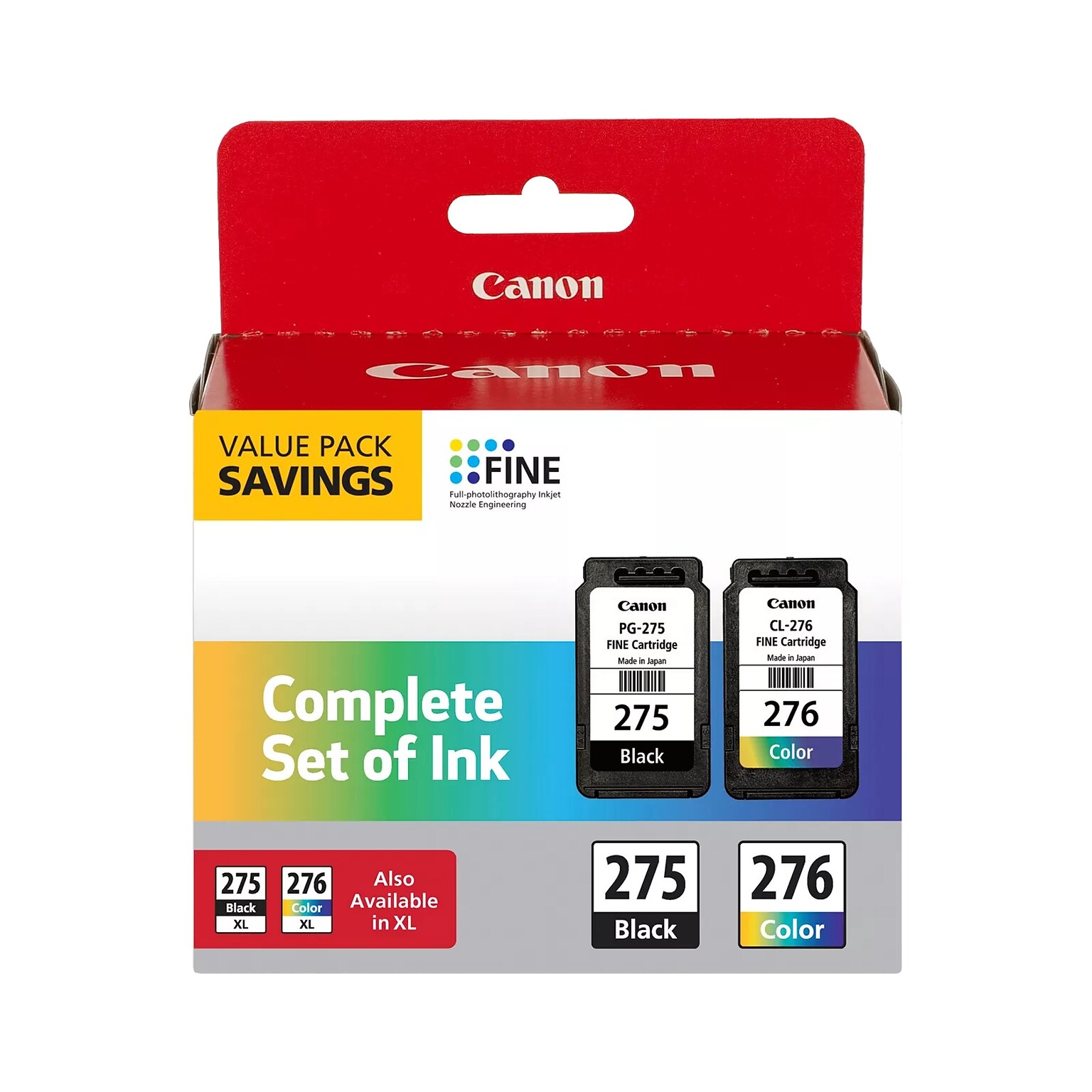 Canon 275/276 Black/TriColor Standard Yield Ink Cartridge Value Pack (4988C005)