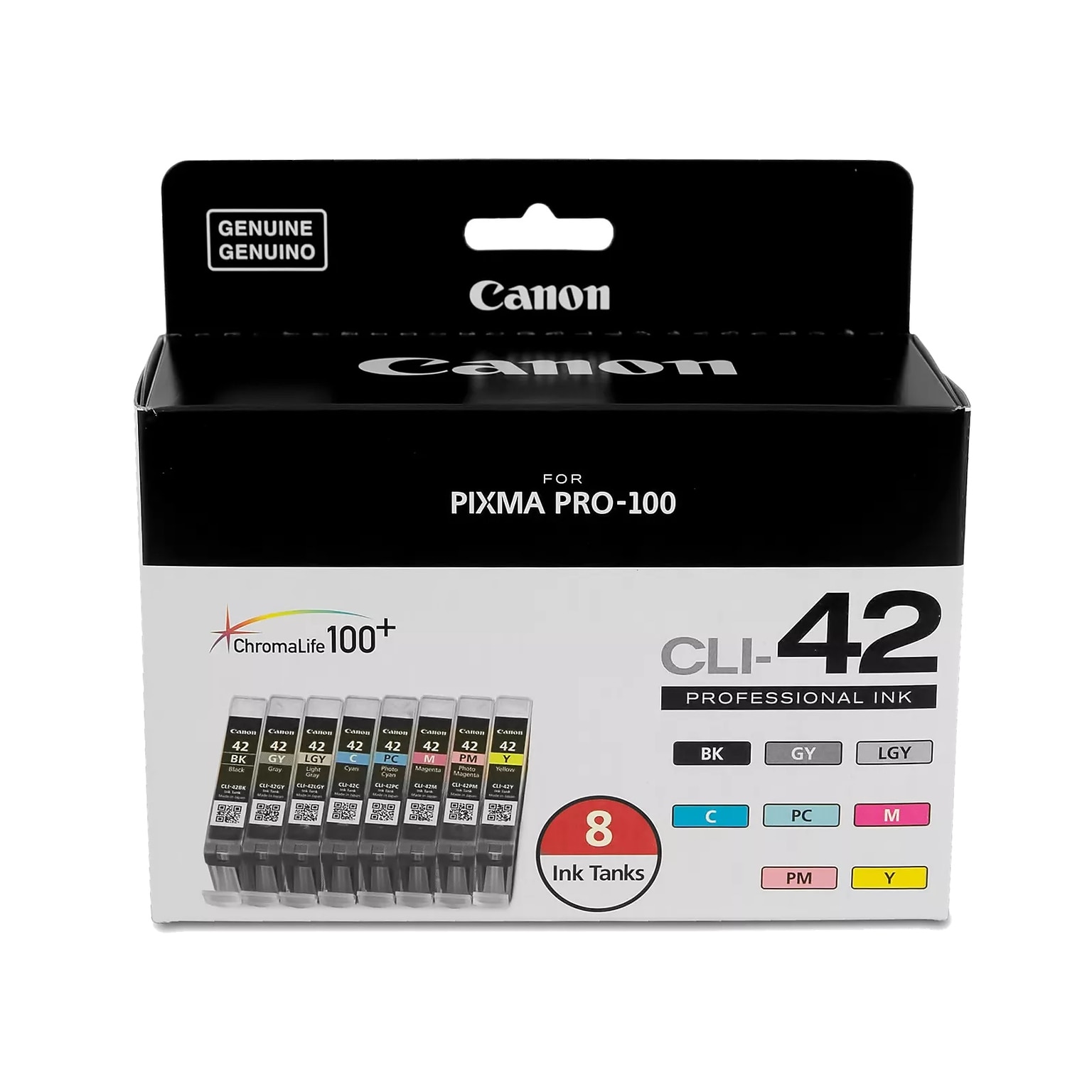 Canon 42 Color Assortment Standard Yield Ink Cartridge, 8/Pack (6384B007)