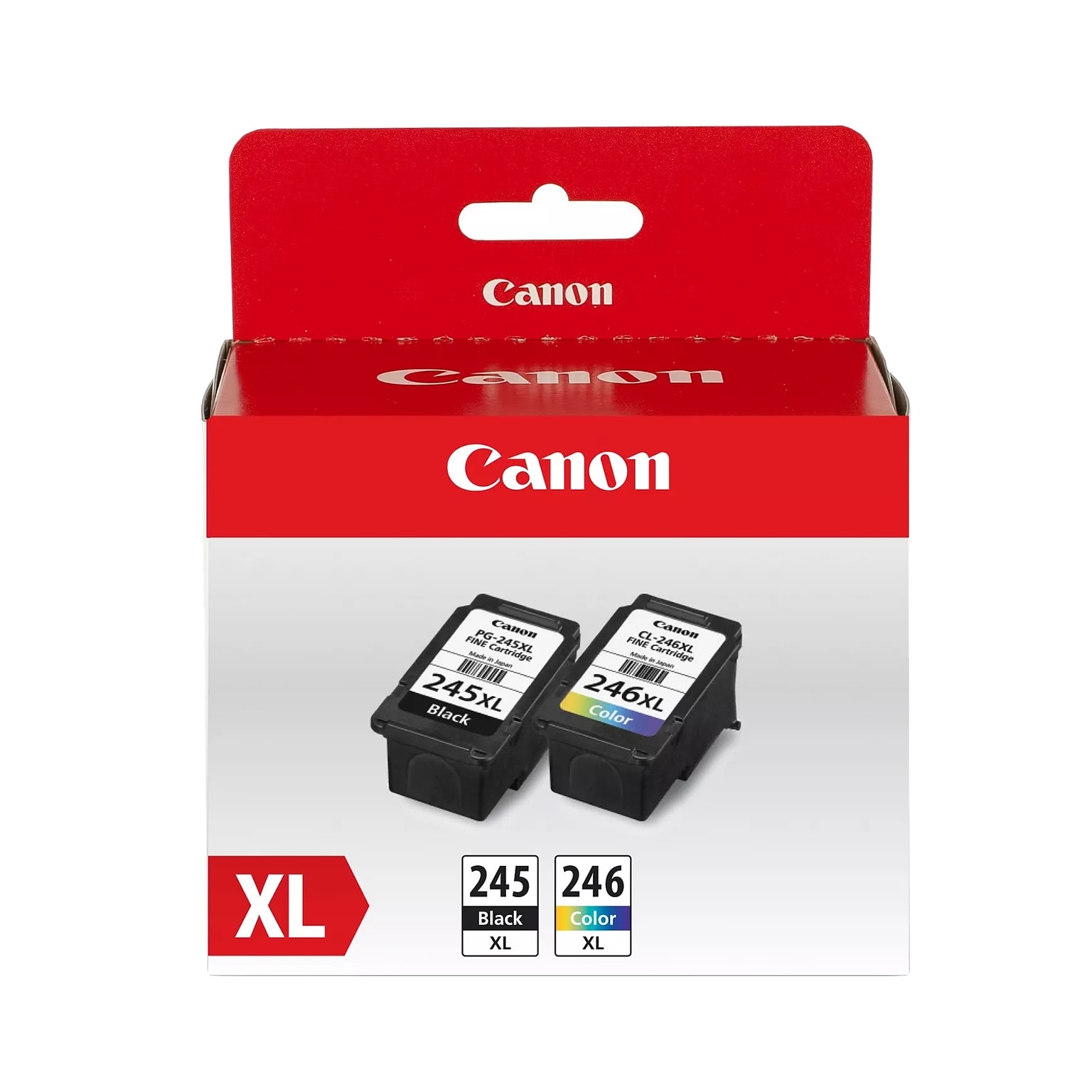 Canon 245XL/246XL Black and TriColor Ink Cartridge, 2/Pack with 4 x 6 Photo Paper (8278B005)