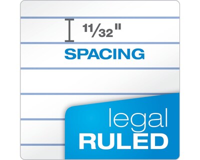 TOPS The Legal Pad Notepad, 8.5" x 11.75", Wide Ruled, White, 50 Sheets/Pad, 1 Pad/Pack (TOP 7533)