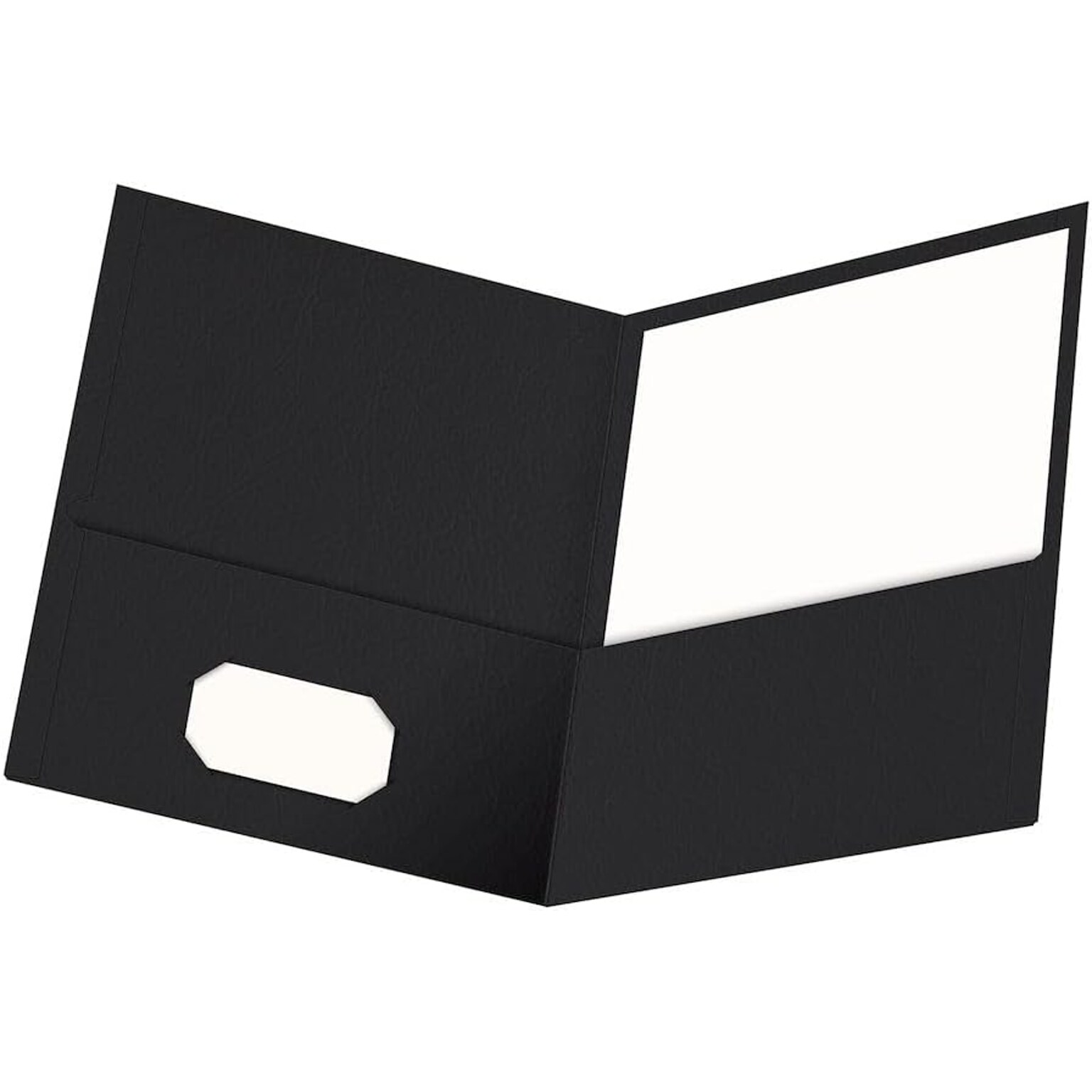 Oxford 2-Pocket Presentation Folders, Black, 25/Box (OXF 57506)