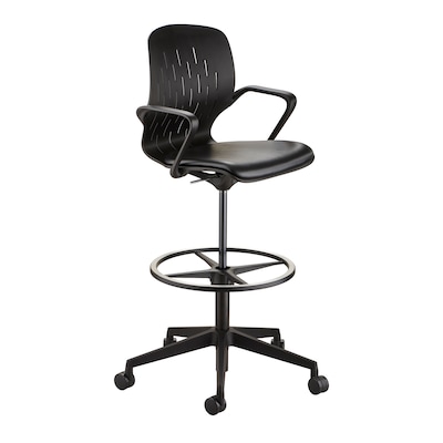 Safco® Shell™ Vinyl Upholstered Extended-Height Chair, Black (7014BL)