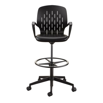 Safco® Shell™ Vinyl Upholstered Extended-Height Chair, Black (7014BL)