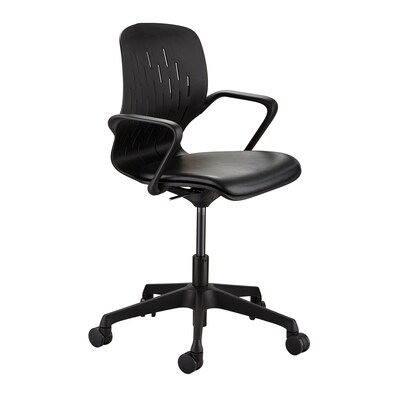 Safco Shell Vinyl Upholstered Desk Chair, Black (7013BL)