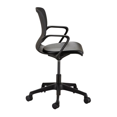 Safco® Shell™ Vinyl Upholstered Desk Chair, Black (7013BL)