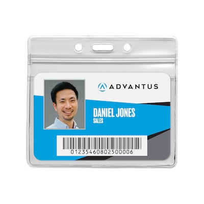 Advantus ID Badge Holders, Frosted Clear, 50/Pack (AVT75523)