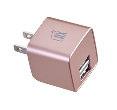 LAX Dual USB Port Wall Charger 2.4A for Smartphones - Rose Gold (LAX2PORTWALLROS)