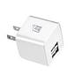 LAX Dual USB Port Wall Charger 2.4A for Smartphones, White (LAX2PORTWALLWHT)