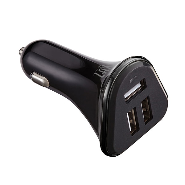 LAX 3-USB Port Car Charger 4.8A for Smartphones - Black (LAX3PORTCAR-BLK)
