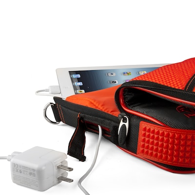 Vangoddy Office Busines Travel 12" Nylon Water Resistant Laptop Bag, Black/Red (PT_000001241)