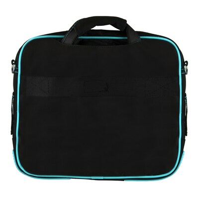 Vangoddy Polyester Laptop Messenger Bag Travel Bag, Black/Aqua (PT_NBKLEA701_BSH)