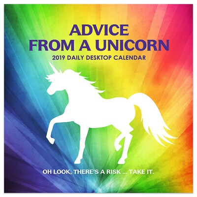 2019 TF Publishing 5.5 X 5.5 Advice From A Unicorn Daily Desk Calendar (19-3201)