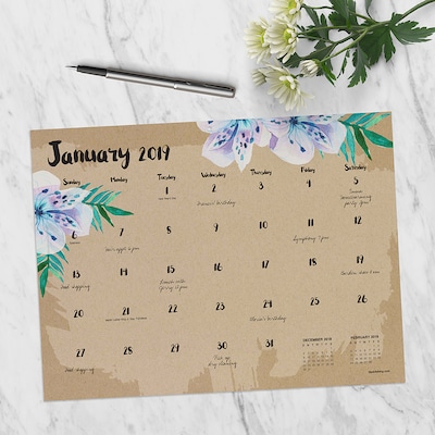 2019 TF Publishing 12 X 9 Floral Mini Desk Pad Calendar (19-8599)
