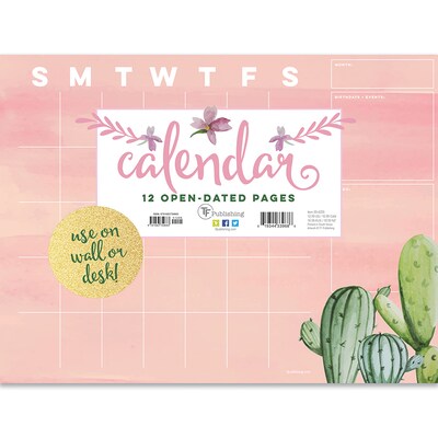 2019 TF Publishing 12 X 9 Cactus Open Dated Mini Desk Pad Calendar (99-4205)