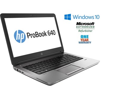 HP ProBook 640 G1 14 Refurbished Laptop, Intel i5 2.6 GHz Processor, 8GB Memory, 120GB SSD, Windows