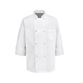 Chef Designs® Long Sleeve Eight Pearl-Button Chef Coat, White, 4XL