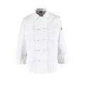 Chef Designs® Long Sleeve Ten Knot-Button Chef Coat, White, Small
