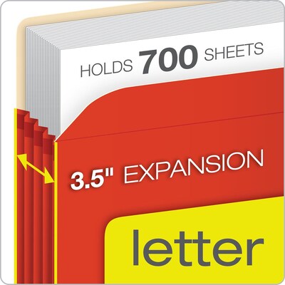 Pendaflex File Pockets, Reinforced, 3 1/2" Expansion, Letter Size, Assorted Colors, 5/Box (51524E5 ASST)
