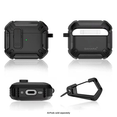 SaharaCase Raider Series Heavy-Duty Case for Apple AirPods 4, Scorpion Black, (HP00177)