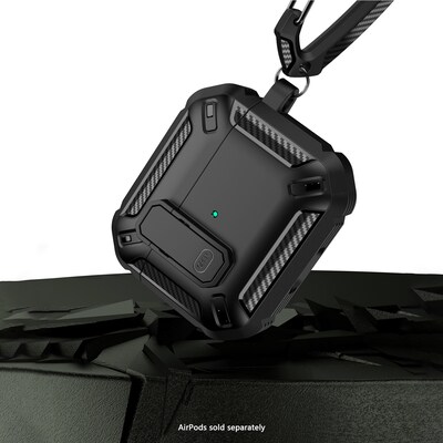 SaharaCase Raider Series Heavy-Duty Case for Apple AirPods 4, Scorpion Black, (HP00177)