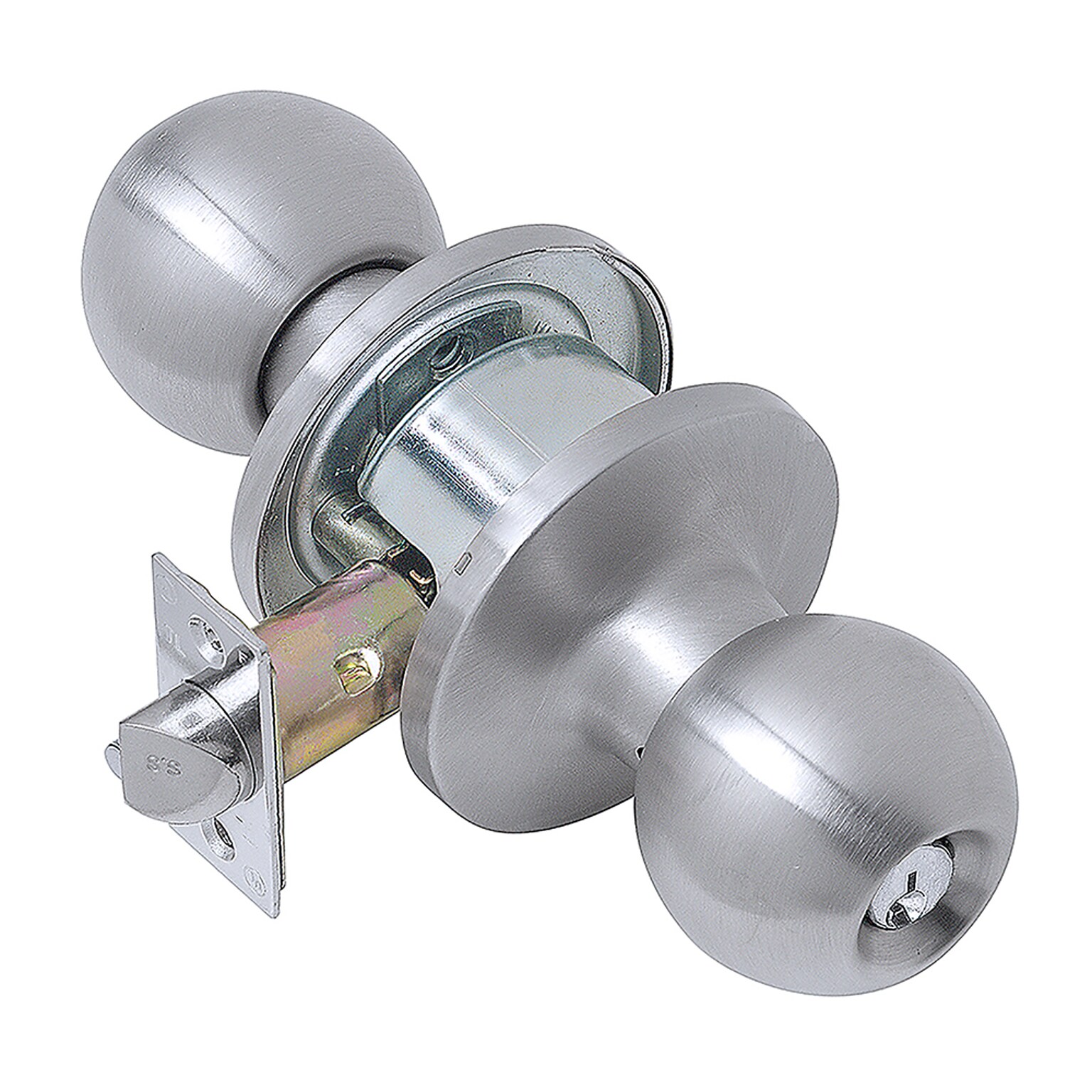 Tell Light Duty Commercial Storeroom Knob Lockset, Stainless Steel Finish 32D (CL101705)